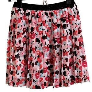 NWOT Kate Spade Floral Youth Pleated Skirt Size 8 Sparkly Elastic Waist Lined